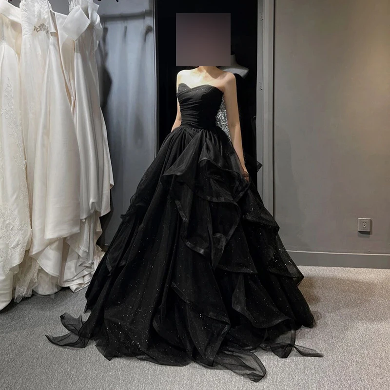 Fashion Black Evening Dresses Women Ruffles Sleeveless Prom Birthday Party Gowns Formal Occasion Vestido De Noche Abenkleider
Fashion Black Evening Dresses Women Ruffles Sleeveless Prom Birthday Party Gowns Formal Occasion Vestido De Noche Abenkleider