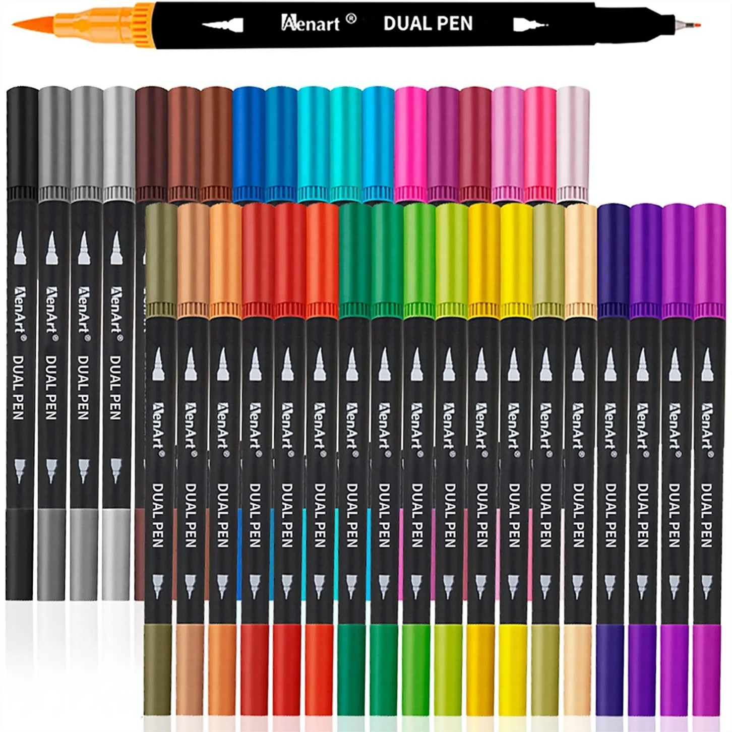 Dual Markers Brush Pens Set, 36 Art Markers for Adult Coloring Books, Double Tip Colored Pens for Hand Lettering and Sketch
Dual Markers Brush Pens Set, 36 Art Markers for Adult Coloring Books, Double Tip Colored Pens for Hand Lettering and Sketch