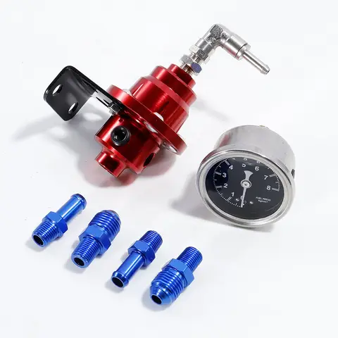 Adjustable Fuel Pressure Regulator Car Accessories Vehicle Refitting fuel Supercharger Universal with Gauge Kit Blue/Red/Black