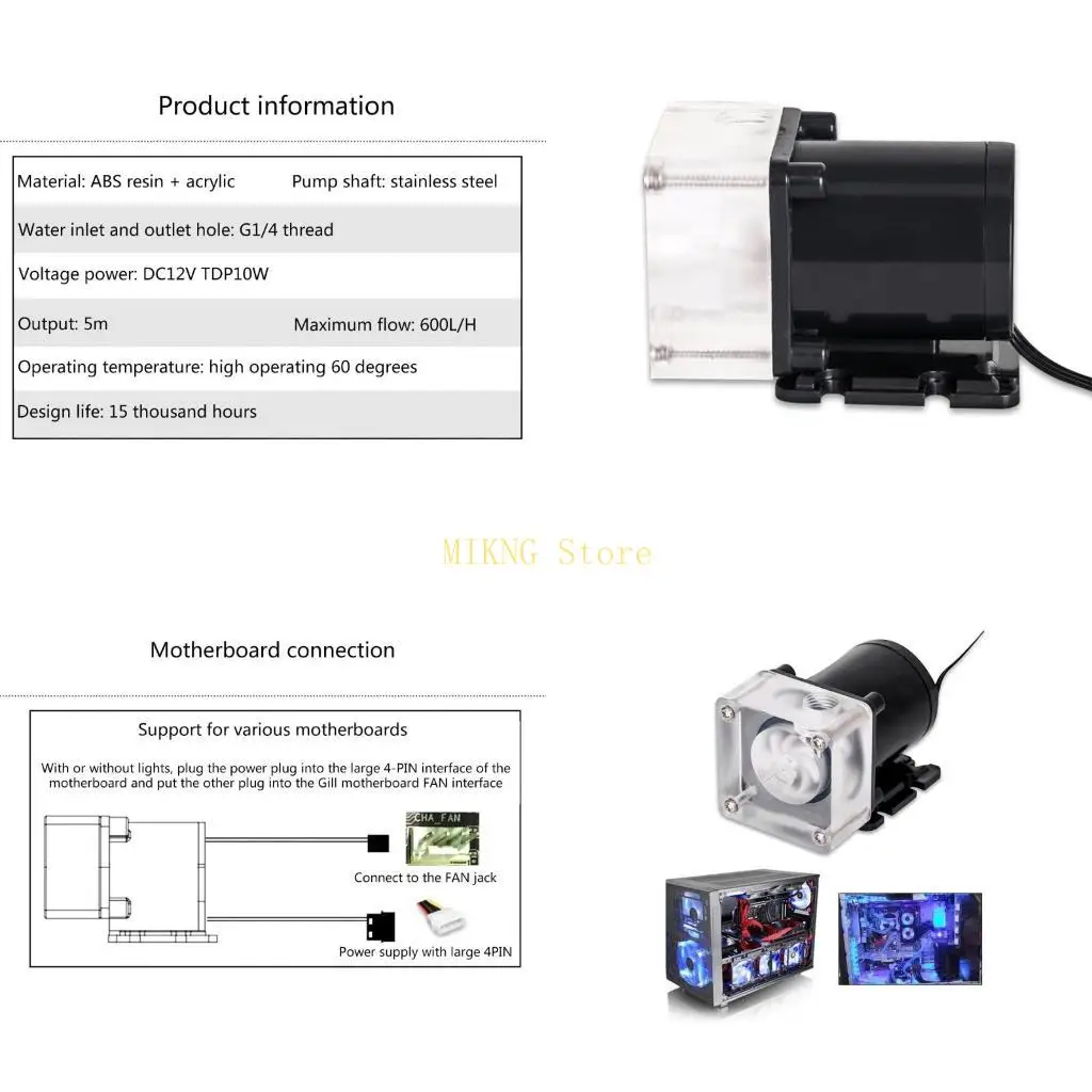Насос водяного охлаждения DM600 с низким энергопотреблением, бесщеточный DCBrushless, идеально подходит для компьютерного насос
Насос водяного охлаждения DM600 с низким энергопотреблением, бесщеточный DCBrushless, идеально подходит для компьютерного насос