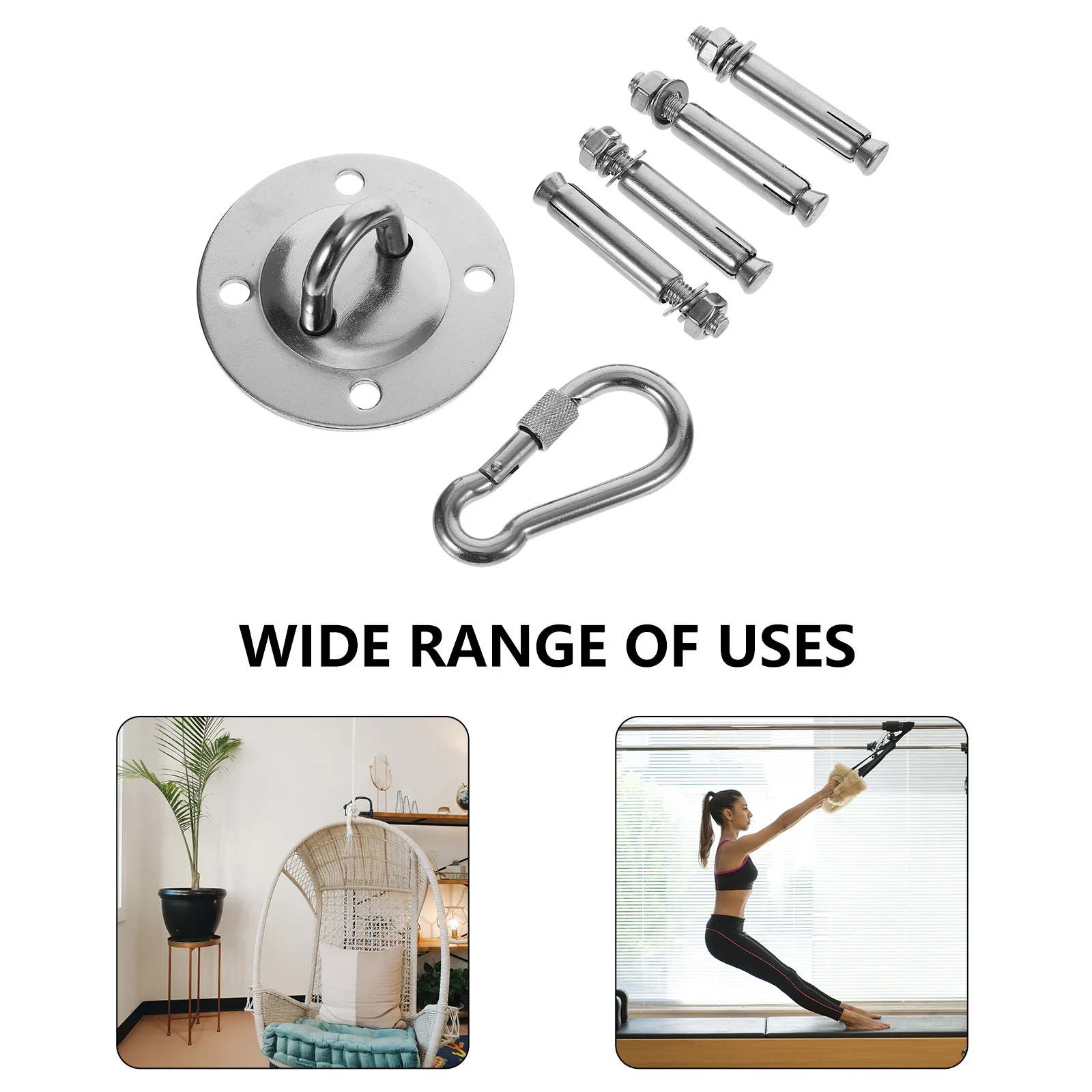 2Sets Swing Aerial Hangers Durable Corrosion Resistant Stainless Steel Hanging Chairs Lamps Hammocks Easy Installation
2Sets Swing Aerial Hangers Durable Corrosion Resistant Stainless Steel Hanging Chairs Lamps Hammocks Easy Installation