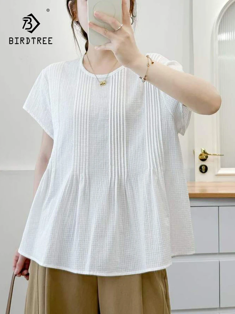 New 2026 Summer Women Cotton Short Sleeve Shirt, Stand Folds Patchwork, Mori Girl Preppy Style OL Commute Loose Blouse T66321CC
New 2026 Summer Women Cotton Short Sleeve Shirt, Stand Folds Patchwork, Mori Girl Preppy Style OL Commute Loose Blouse T66321CC