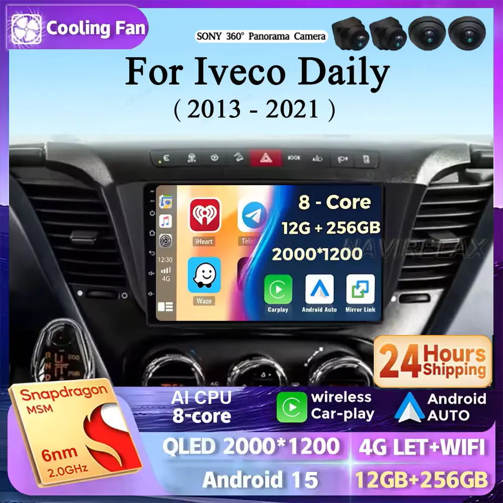 Android 15 WIFI+4G 360 Camera Carplay Auto For Iveco Daily 2013 2014 2015 2016 2017- 2021 Car Radio Multimedia Player GPS Stereo
Android 15 WIFI+4G 360 Camera Carplay Auto For Iveco Daily 2013 2014 2015 2016 2017- 2021 Car Radio Multimedia Player GPS Stereo