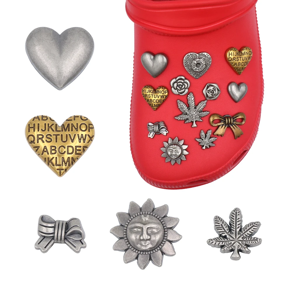 Shoe Accessories Decorations 크로크 Metal Punk Style Charm Gold Silver Leaves Butterfly Heart Shape Shoe 지비츠 Slipper Ornament Gift
Shoe Accessories Decorations 크로크 Metal Punk Style Charm Gold Silver Leaves Butterfly Heart Shape Shoe 지비츠 Slipper Ornament Gift