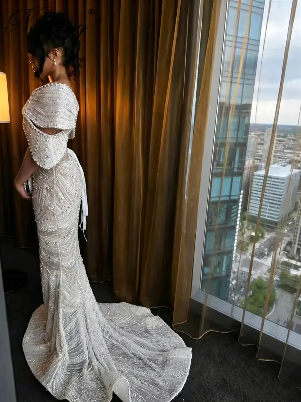 2026 Customized Off Shoulder Prom Dresses Luxury Mermaid Pearls Wedding Guest Gowns Aso Ebi Beaded Evening Wear Party Dress
2026 Customized Off Shoulder Prom Dresses Luxury Mermaid Pearls Wedding Guest Gowns Aso Ebi Beaded Evening Wear Party Dress