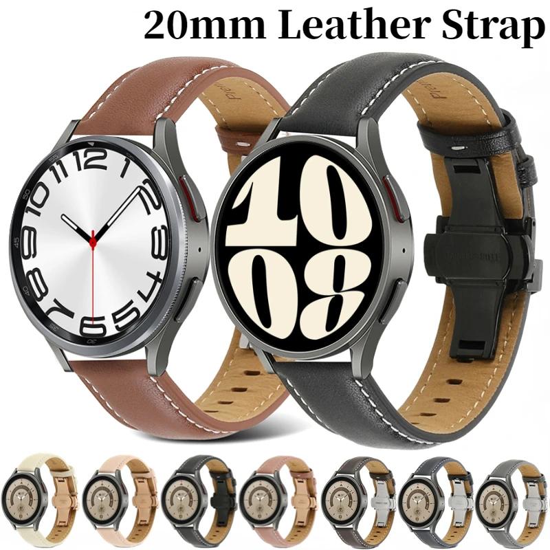 20mm Genuine Leather Strap For Samsung Galaxy Watch 6/5/4 40mm 44mm 5 Pro Butterfly Buckle Watchband Watch 4 6 Classic 47mm 43mm
20mm Genuine Leather Strap For Samsung Galaxy Watch 6/5/4 40mm 44mm 5 Pro Butterfly Buckle Watchband Watch 4 6 Classic 47mm 43mm
