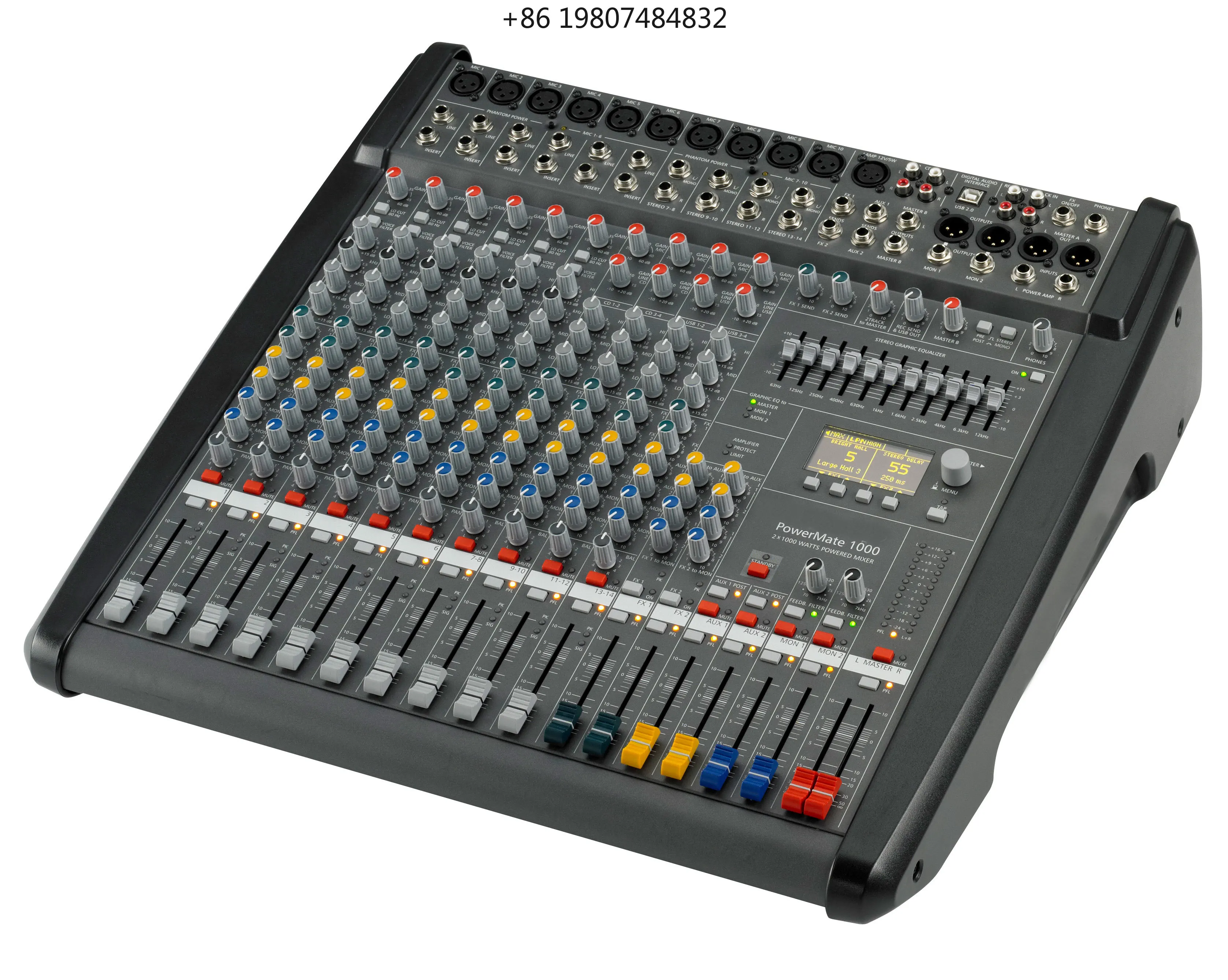 D Amplifier Dual DSP Effects for Stage Church Professional 10 Channel Powered Audio Mixer PM1000-3 with 2000W Class
D Amplifier Dual DSP Effects for Stage Church Professional 10 Channel Powered Audio Mixer PM1000-3 with 2000W Class