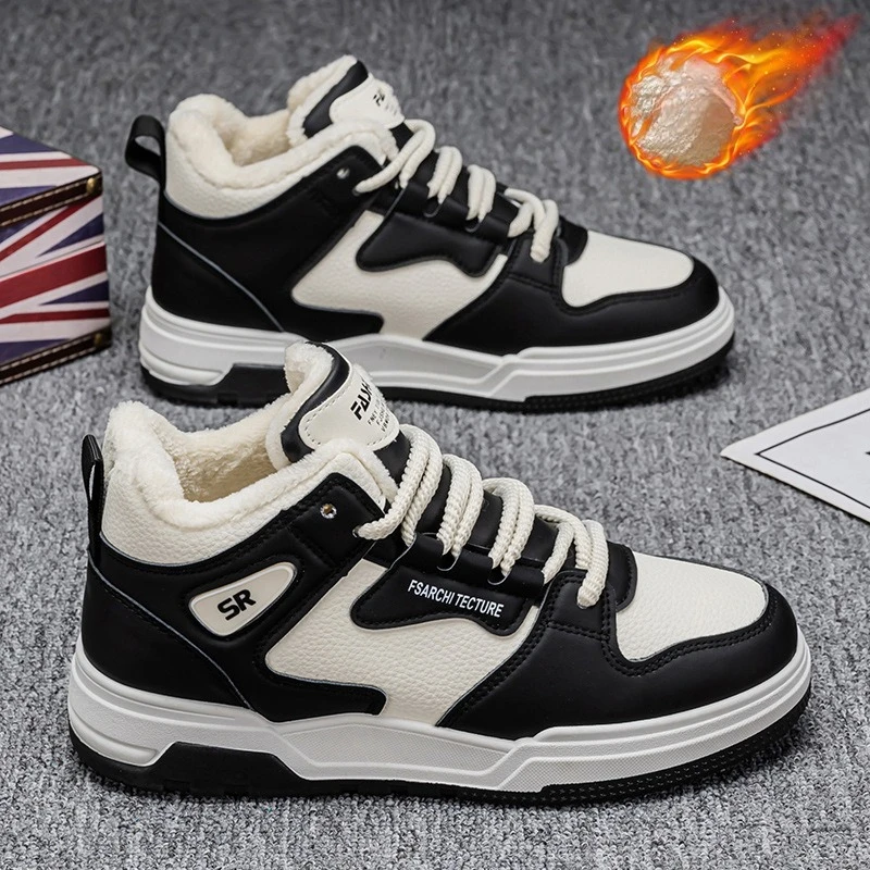 Winter Men's High Top Velvet Sneakers Thick Soled Height Increasing White Shoes Wear-resistant and Shock-absorbing Casual Shoes
Winter Men's High Top Velvet Sneakers Thick Soled Height Increasing White Shoes Wear-resistant and Shock-absorbing Casual Shoes