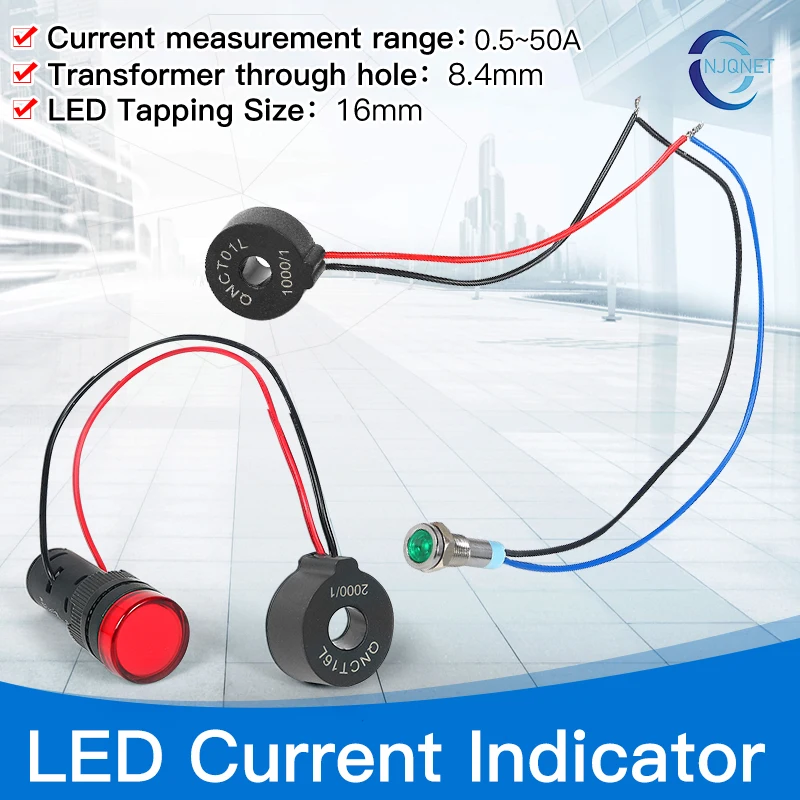 Power Indicator LED Current Indicator Alarm Light AC current detection warning monitoring signal light current transformer
Power Indicator LED Current Indicator Alarm Light AC current detection warning monitoring signal light current transformer