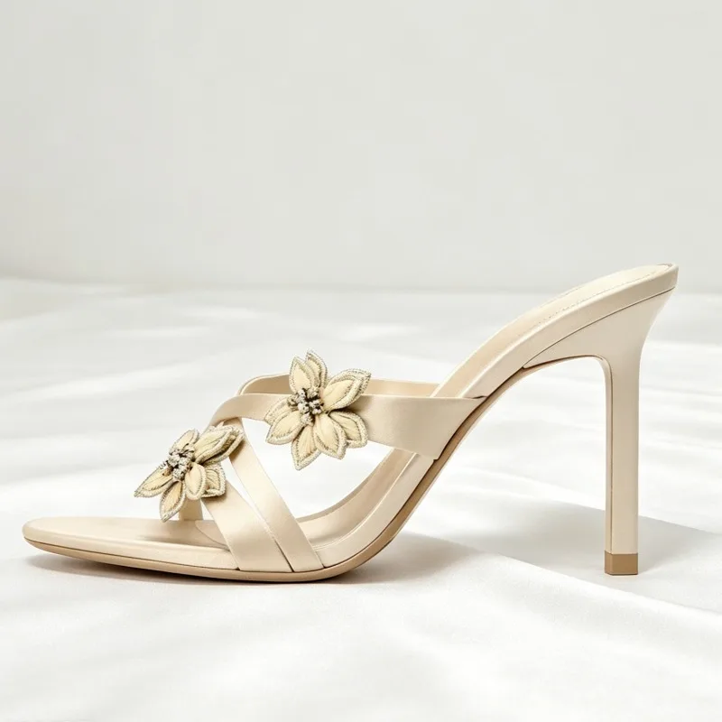 Flower Applique Satin Heeled Sandals Women Crossover Front Straps Detail Round Toe Heels Designer Shoe Wedding Dress Shoes Femme
Flower Applique Satin Heeled Sandals Women Crossover Front Straps Detail Round Toe Heels Designer Shoe Wedding Dress Shoes Femme
