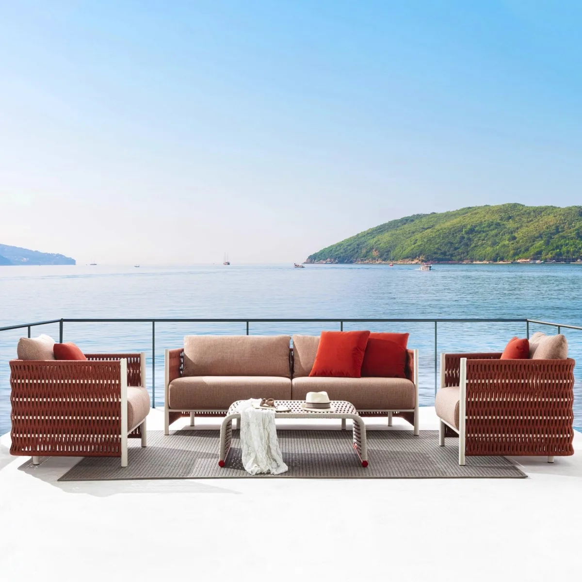 Outdoor Sofa Combination Courtyard Hotel Terrace Villa Homestay Outdoor Waterproof Sunscreen Rattan Weaving Leisure Furniture
Outdoor Sofa Combination Courtyard Hotel Terrace Villa Homestay Outdoor Waterproof Sunscreen Rattan Weaving Leisure Furniture