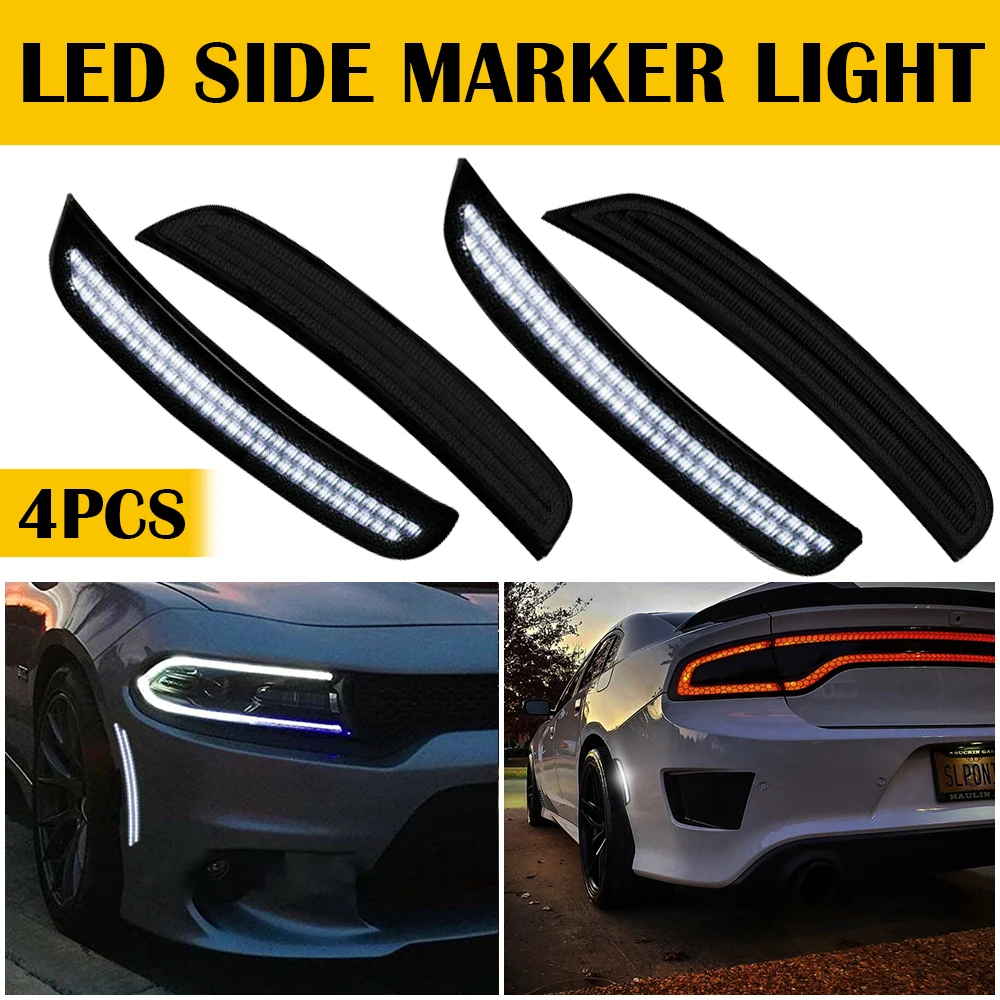 2/4Pcs Car Front Rear Bumper LED Side Marker Light For Dodge Charger 2015 2016 2017 2018 2019 2020 2021 2022 Smoked Accessories
2/4Pcs Car Front Rear Bumper LED Side Marker Light For Dodge Charger 2015 2016 2017 2018 2019 2020 2021 2022 Smoked Accessories