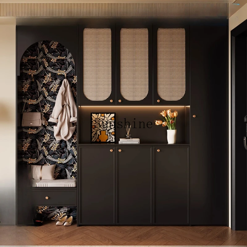 American retro high-end home rattan shoe cabinet entrance cabinet integrated
American retro high-end home rattan shoe cabinet entrance cabinet integrated
