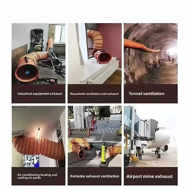 High Temp Resistant Flexible Ventilation Duct Retractable Steel Wire Exhaust Air Hose for Mine Fan Smoke Extraction
High Temp Resistant Flexible Ventilation Duct Retractable Steel Wire Exhaust Air Hose for Mine Fan Smoke Extraction