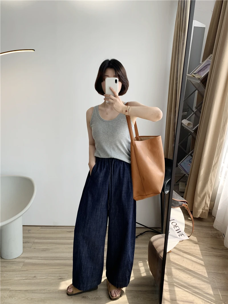 Summer New Women's Loose Cotton Linen Wide Leg Pants Dstring Waed Casual Straight Cut Trousers Anti-Fade Thin Model
Summer New Women's Loose Cotton Linen Wide Leg Pants Dstring Waed Casual Straight Cut Trousers Anti-Fade Thin Model