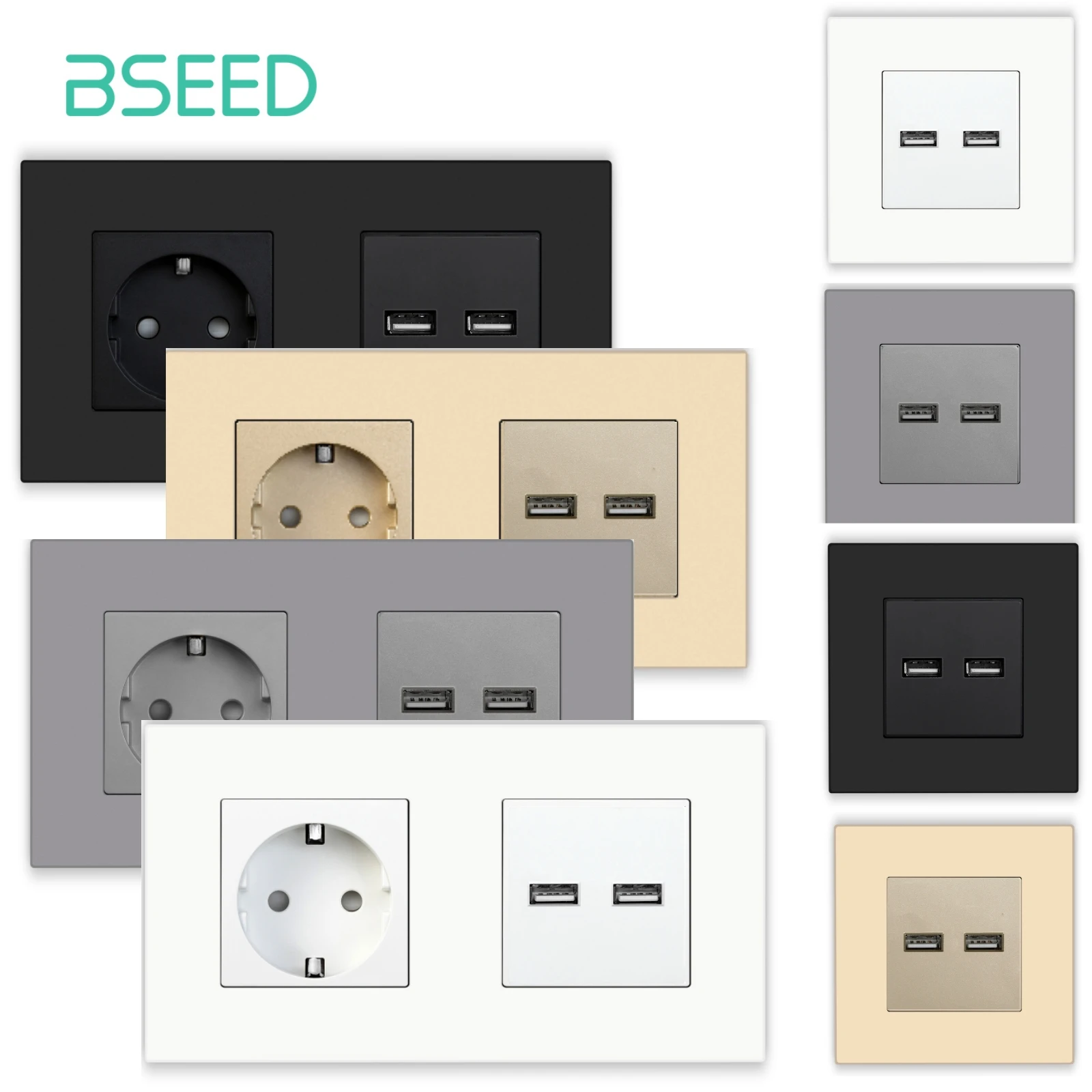 Bseed Wall Power Socket Switch 2USB Plug Socket Plastic Frame Electrical Outlet for Home Improvement EU Standard
Bseed Wall Power Socket Switch 2USB Plug Socket Plastic Frame Electrical Outlet for Home Improvement EU Standard