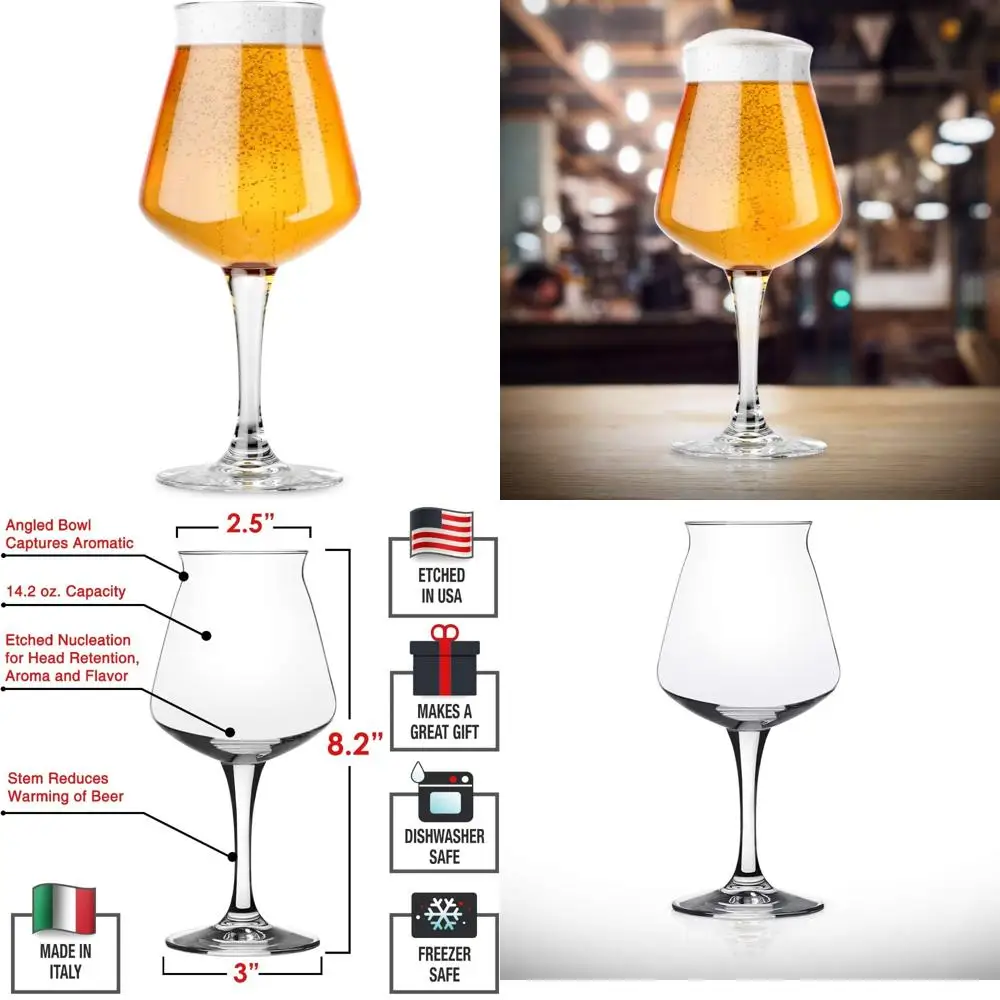 Nucleated Teku 3.0 Stemmed Beer Glass by Rastal - Nucleation Pint Glasses for Better Head Retention, Aroma and Flavor - 14.2 oz
Nucleated Teku 3.0 Stemmed Beer Glass by Rastal - Nucleation Pint Glasses for Better Head Retention, Aroma and Flavor - 14.2 oz
