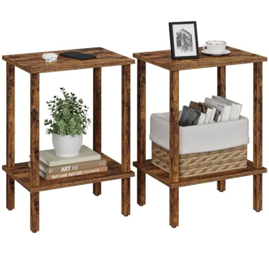 End Table Set of 2 Side Table Nightstand 2-Tier Storage Shelf Sofa Table for Small Space Living Room Bedroom Brown TB01BB035C
End Table Set of 2 Side Table Nightstand 2-Tier Storage Shelf Sofa Table for Small Space Living Room Bedroom Brown TB01BB035C