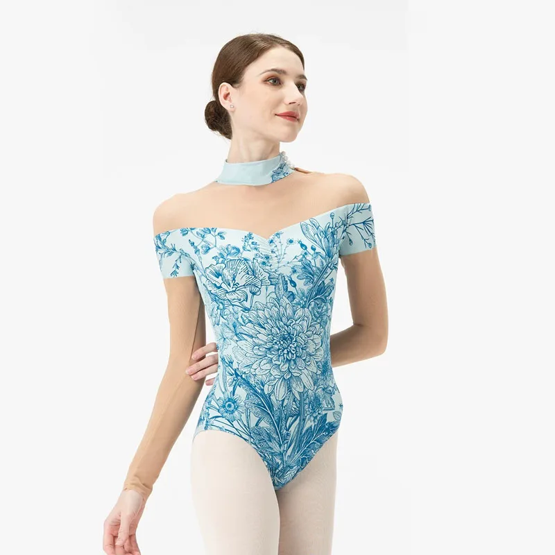 Stand Collar Women Ballet Leotard printing Dancewear Adult long sleeves Gymnastics Bodysuit Female Splicing mesh Ballet Dance We
Stand Collar Women Ballet Leotard printing Dancewear Adult long sleeves Gymnastics Bodysuit Female Splicing mesh Ballet Dance We