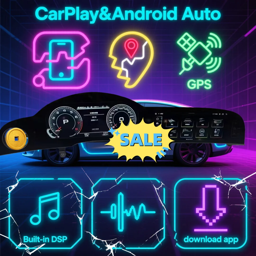 HJ Dual screen For Audi A6 A6L C6 4F 2005 - 2012 Digital speed Dash Cluster Virtual Cockpit Android Auto Stereo Carplay GPS WIFI
HJ Dual screen For Audi A6 A6L C6 4F 2005 - 2012 Digital speed Dash Cluster Virtual Cockpit Android Auto Stereo Carplay GPS WIFI