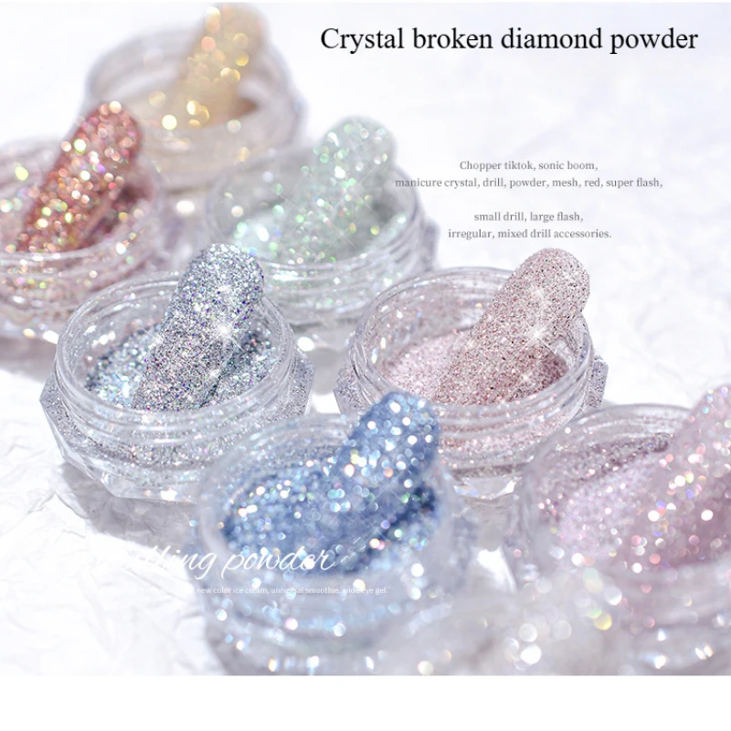 Nail Crystal Diamond Powder Rainbow Color Shiny Nail Art Glitter Pigment Holographic Micro Drill Glass Manicure Decoration
Nail Crystal Diamond Powder Rainbow Color Shiny Nail Art Glitter Pigment Holographic Micro Drill Glass Manicure Decoration