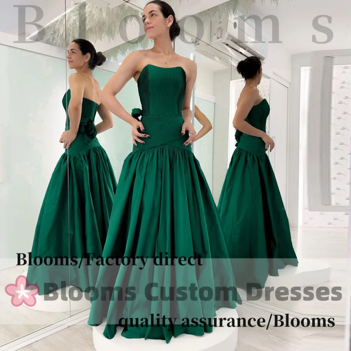 Customized Green Strapless Formal Evening Dresses Prom Gown Pleated Satin Sleeveless Elegant Party Dresses 2026
Customized Green Strapless Formal Evening Dresses Prom Gown Pleated Satin Sleeveless Elegant Party Dresses 2026