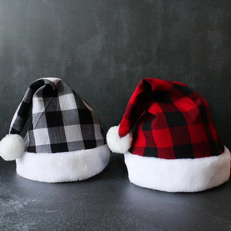1pcs Party Christmas Hat Red Black Plaid Cotton Hats Merry Christmas Decor for Home Gift New Year Ornament Natal Gifts
1pcs Party Christmas Hat Red Black Plaid Cotton Hats Merry Christmas Decor for Home Gift New Year Ornament Natal Gifts