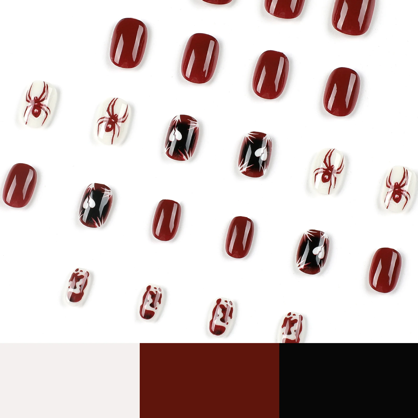 Burgundy with Spider Web Decor False Nails Sweet & Charming Reusable False Nails for Women and Girl Nail Salon EIG88
Burgundy with Spider Web Decor False Nails Sweet & Charming Reusable False Nails for Women and Girl Nail Salon EIG88