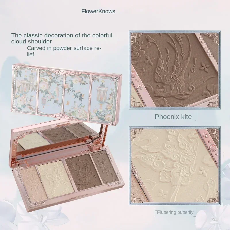 Flower Knows Makeup Butterfly Cloud Collar Collection Embossed Highlight&Contour Palette Face Powder Iluminador Contouring Kit
Flower Knows Makeup Butterfly Cloud Collar Collection Embossed Highlight&Contour Palette Face Powder Iluminador Contouring Kit