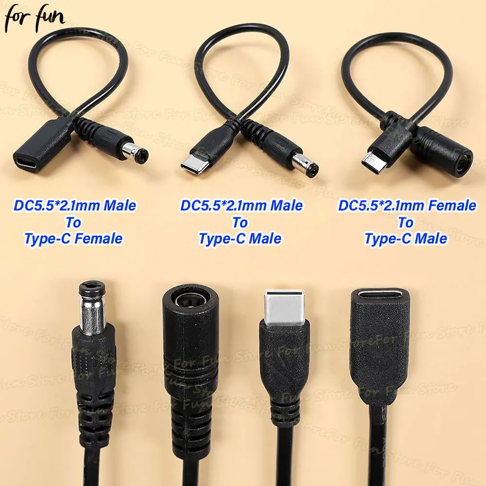 For Fun Type-C to DC 5.5x2.1 Male/Female Conversion Line 5521 Power Adapter Jack USB Type C Plug 5V Charging Cable Converter
For Fun Type-C to DC 5.5x2.1 Male/Female Conversion Line 5521 Power Adapter Jack USB Type C Plug 5V Charging Cable Converter