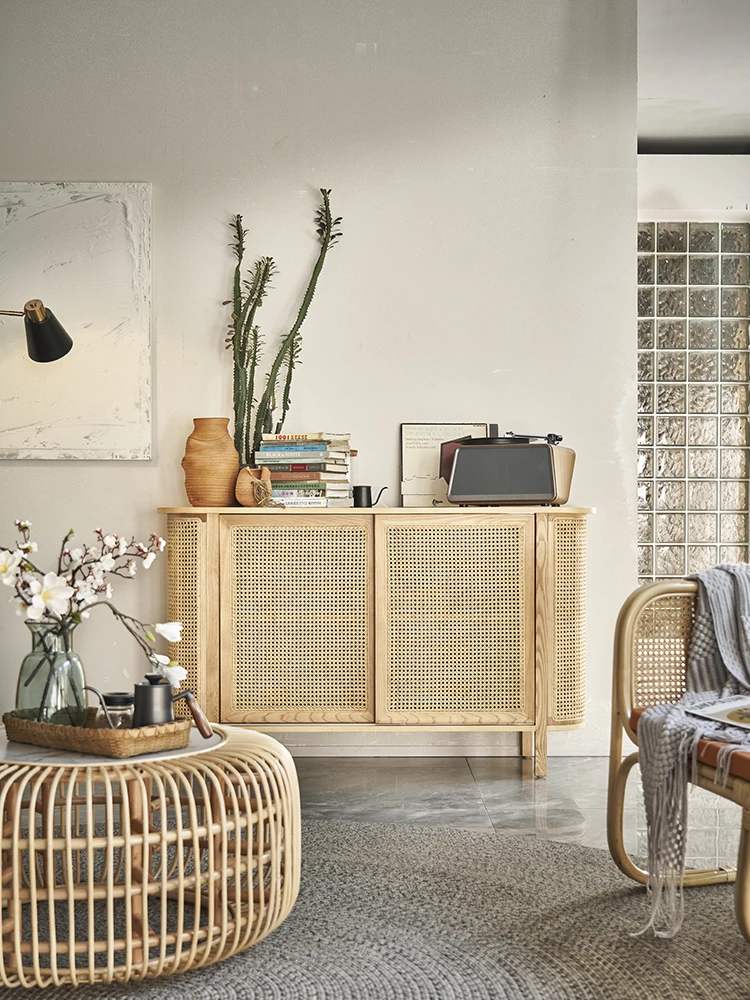 Nordic solid wood sideboard ins vintage rattan TV cabinet bedroom living room modern storage locker
Nordic solid wood sideboard ins vintage rattan TV cabinet bedroom living room modern storage locker