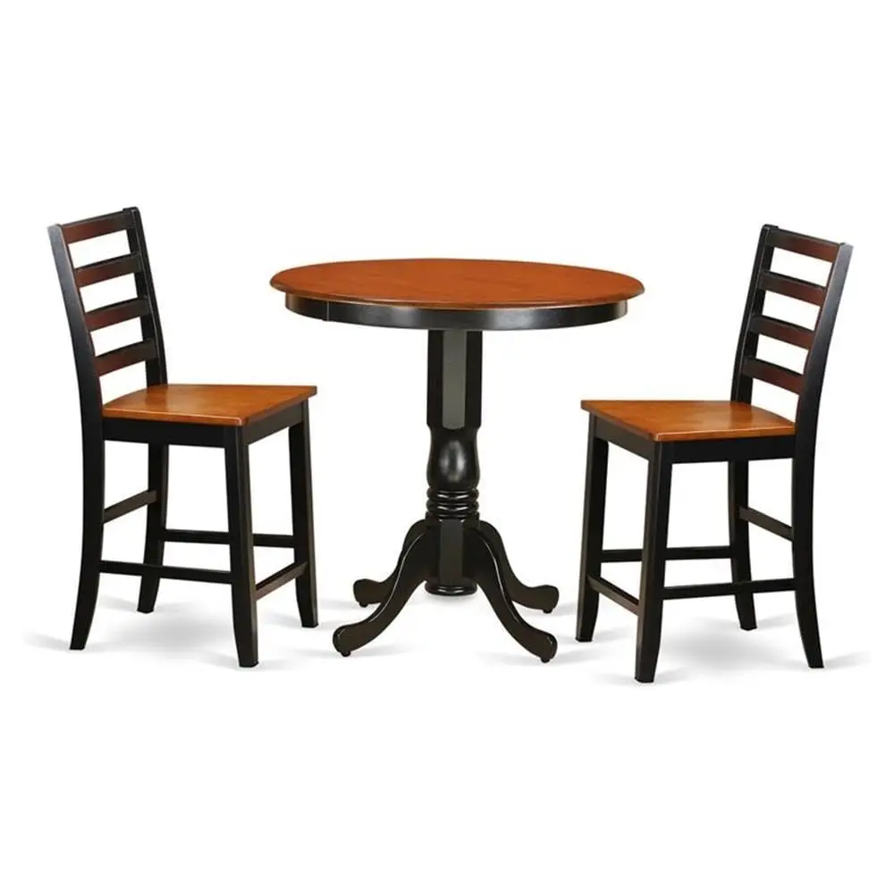 JAFA3BLKW 3 Piece Kitchen Counter Set for Small Spaces Contains a Round Dining Room Table with Pedestal and 2 Dining Chairs, 36
JAFA3BLKW 3 Piece Kitchen Counter Set for Small Spaces Contains a Round Dining Room Table with Pedestal and 2 Dining Chairs, 36