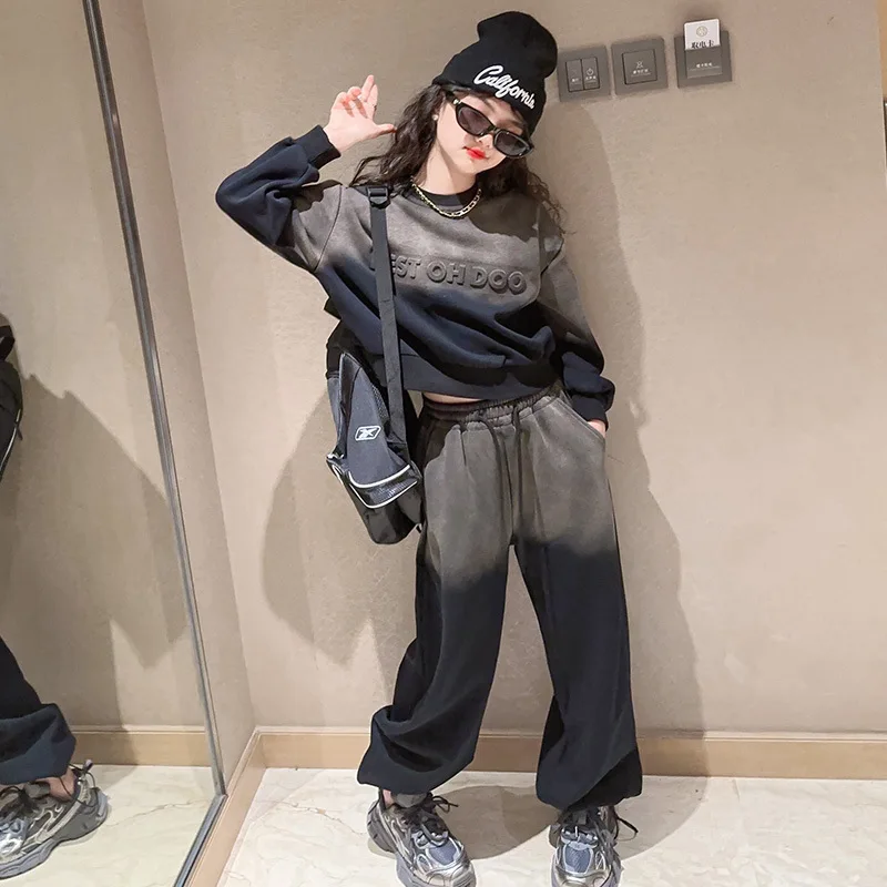 Korean Spring Autumn Children Girl Sports Suit Elementary Girl O-neck Gradient Tie Dye Sweatshirt+Sport Pants Child Sets 4-12Yrs
Korean Spring Autumn Children Girl Sports Suit Elementary Girl O-neck Gradient Tie Dye Sweatshirt+Sport Pants Child Sets 4-12Yrs