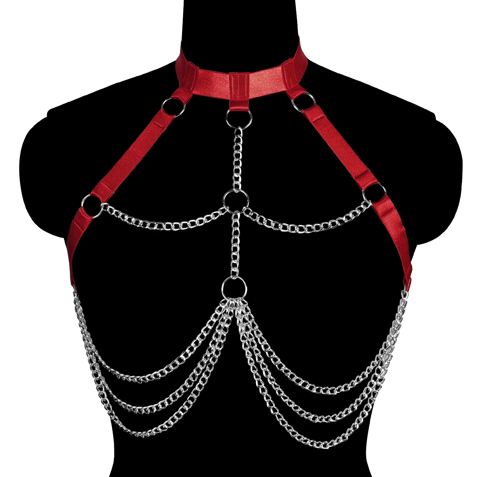 Women Body chain Body Cage Bra Sexy Lingerie Goth Bondage Body Harness Belt Elastic Ring Adjustable Crop Top Open Chest Bra
Women Body chain Body Cage Bra Sexy Lingerie Goth Bondage Body Harness Belt Elastic Ring Adjustable Crop Top Open Chest Bra