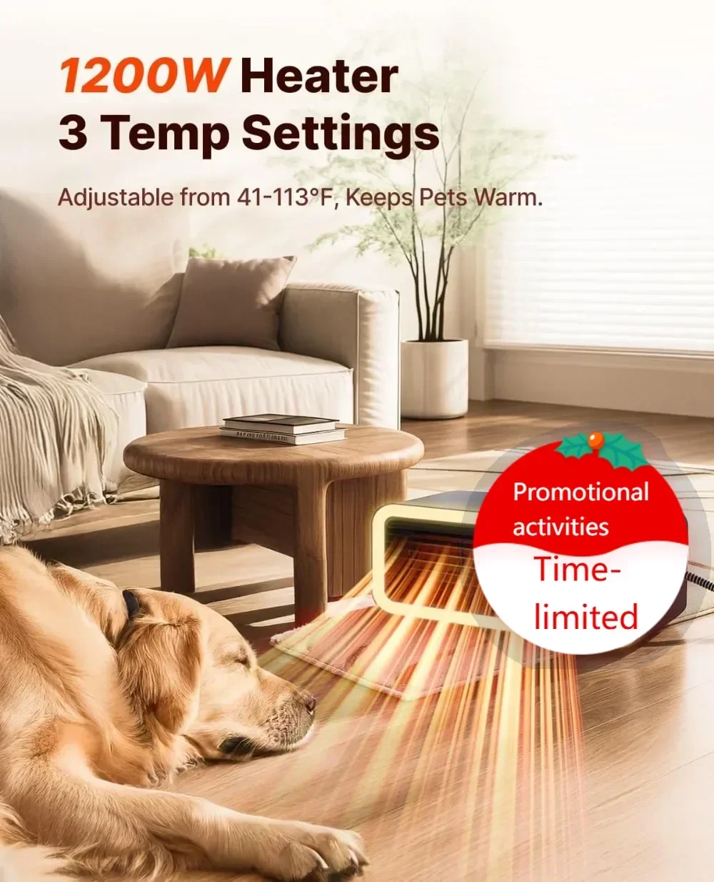 Hot sales1200W Smart Pet Heater with APP Control, 3 Temp Modes, Digital Display & Anti-Chew Cord for Dog Houses & Coops
Hot sales1200W Smart Pet Heater with APP Control, 3 Temp Modes, Digital Display & Anti-Chew Cord for Dog Houses & Coops