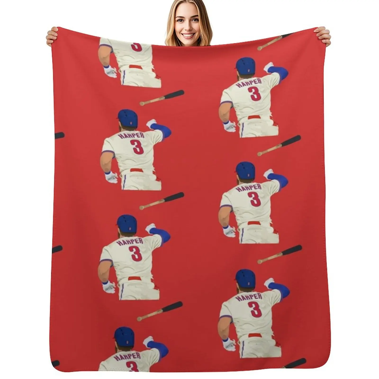 Bryce Harper Bat Flip Throw Blanket Color Fast Cozy Throw Blanket
Bryce Harper Bat Flip Throw Blanket Color Fast Cozy Throw Blanket