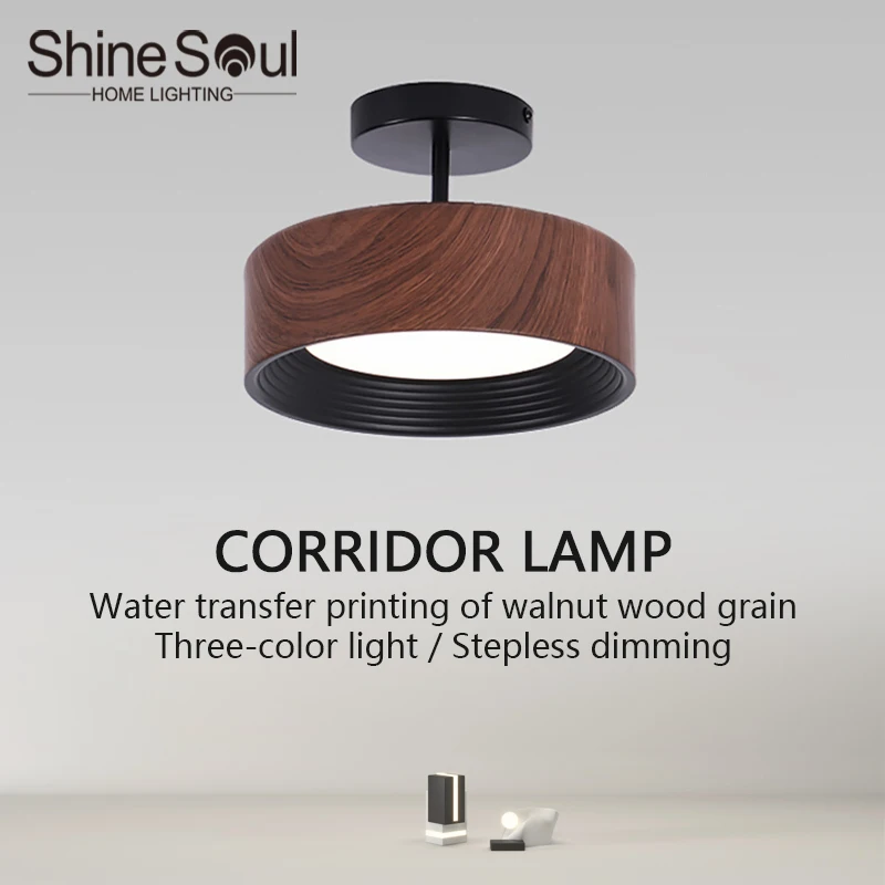 Nordic LED Ceiling Light Circular Walnut Wood Grain Aisle Light Dressing Room Corridor Balcony Decoration Indoor Ceiling Lamp
Nordic LED Ceiling Light Circular Walnut Wood Grain Aisle Light Dressing Room Corridor Balcony Decoration Indoor Ceiling Lamp