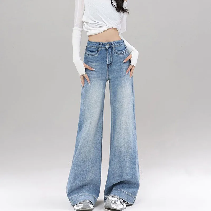 New Women Wide Leg Jeans Vintage Irregular Washed Denim Trousers Aesthetic Baggy Straight Jeans High Waist Female Flared Jeans
New Women Wide Leg Jeans Vintage Irregular Washed Denim Trousers Aesthetic Baggy Straight Jeans High Waist Female Flared Jeans