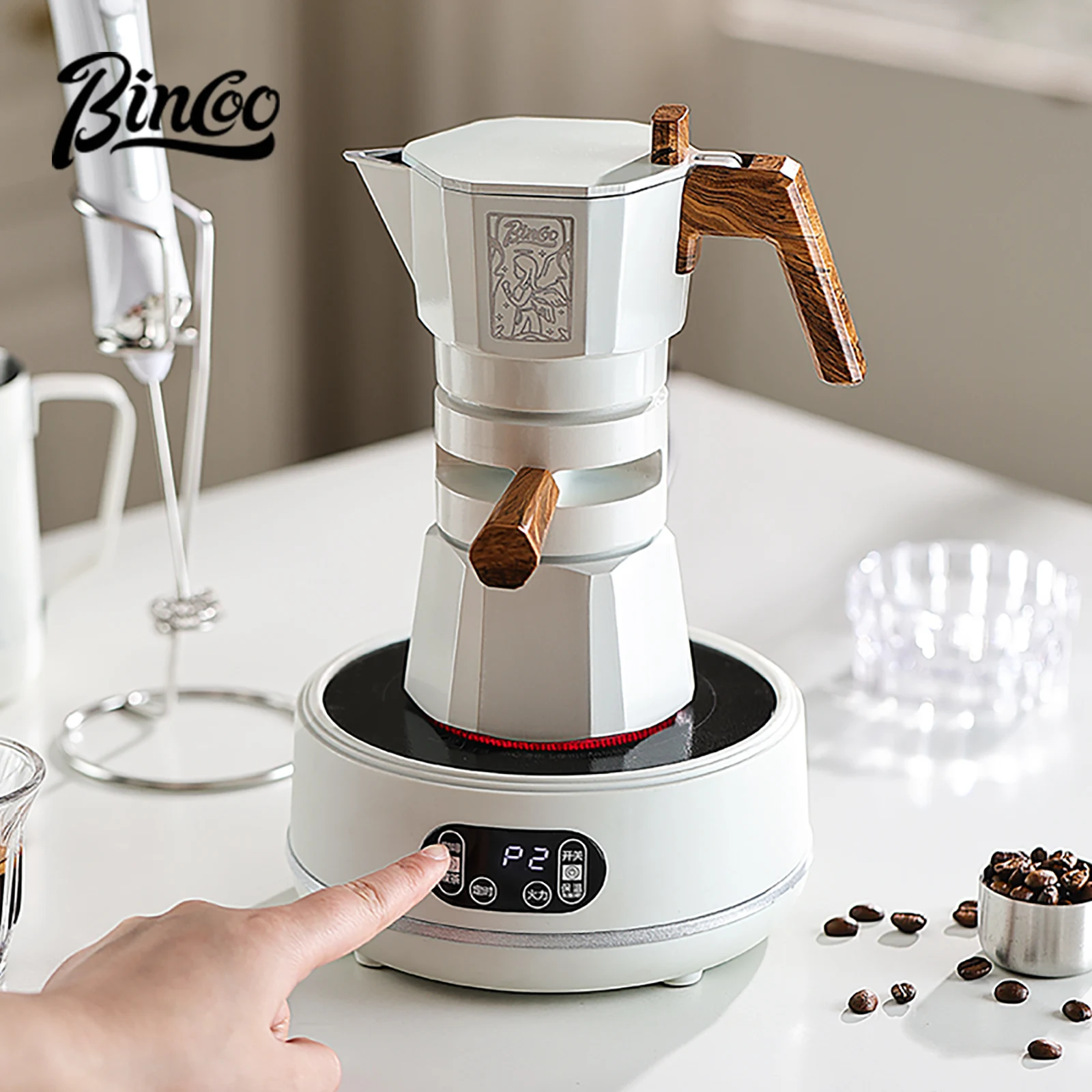 Bincoo 2 Servings Thermostatic Double Valve Moka Pot Espresso Extraction Coffee Pot Outdoor Coffee Mocha Pot Barista Accessories
Bincoo 2 Servings Thermostatic Double Valve Moka Pot Espresso Extraction Coffee Pot Outdoor Coffee Mocha Pot Barista Accessories
