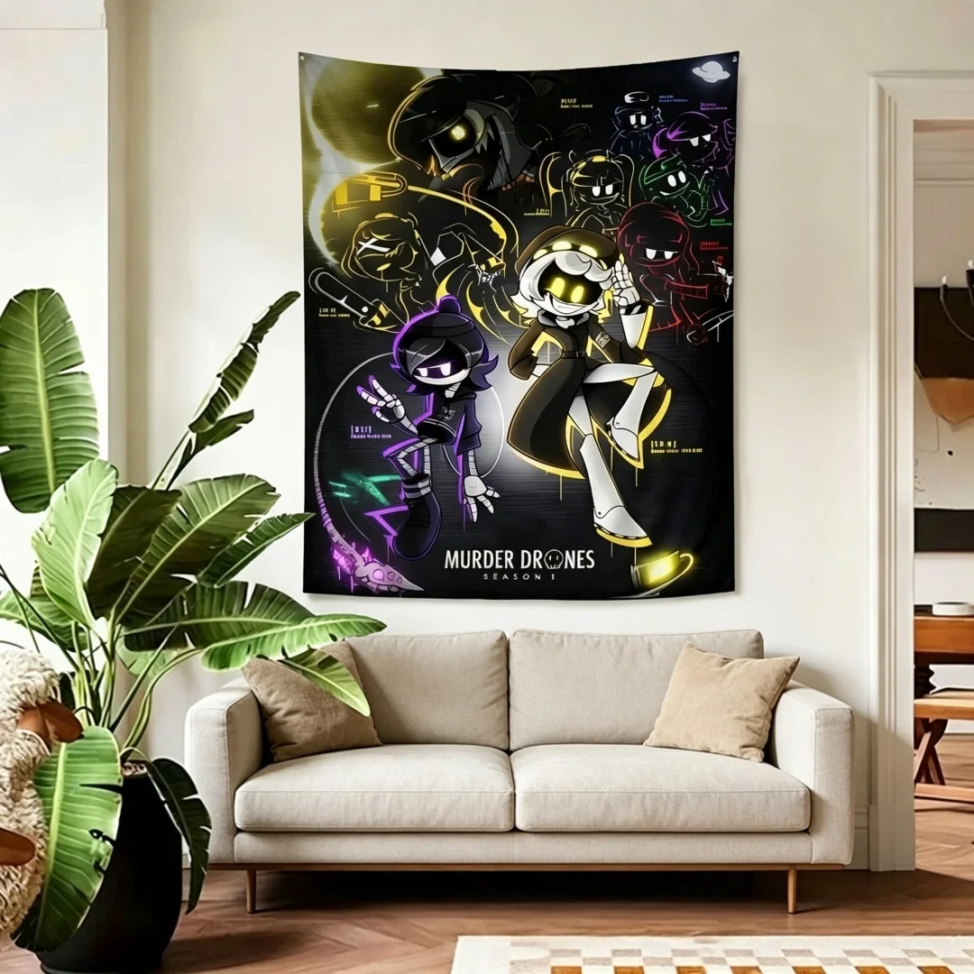 Murder Drones Anime Decor Tapestry Wall Hanging Decorative Wall Cloth for Living Room Bedroom Dorm Room Cool Sci Fi Robot Design
Murder Drones Anime Decor Tapestry Wall Hanging Decorative Wall Cloth for Living Room Bedroom Dorm Room Cool Sci Fi Robot Design