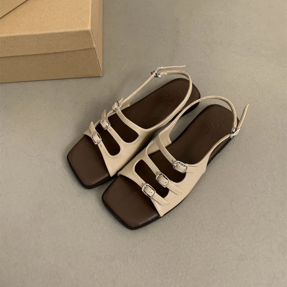 New Summer Buckle Sandals French Elegant Women Flat Sandals Beach Square Toe Roman Shoes Ladies
New Summer Buckle Sandals French Elegant Women Flat Sandals Beach Square Toe Roman Shoes Ladies
