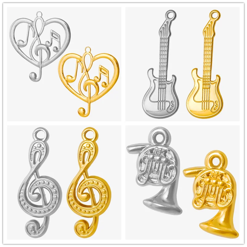 6pcs/Lot Musical Charm DIY Stainless Steel Charms For Jewelry Making Bulk Heart Music Note Guitar Metal Pendant Handmade Earring
6pcs/Lot Musical Charm DIY Stainless Steel Charms For Jewelry Making Bulk Heart Music Note Guitar Metal Pendant Handmade Earring