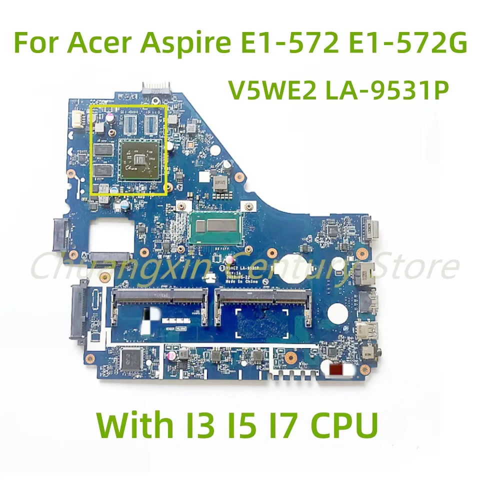 Suitable for Acer Aspire E1-572 V5-561G E1-572G Laptop motherboard V5WE2 LA-9531P with I3 I5 I7 CPU +GPU 100% Tested
Suitable for Acer Aspire E1-572 V5-561G E1-572G Laptop motherboard V5WE2 LA-9531P with I3 I5 I7 CPU +GPU 100% Tested