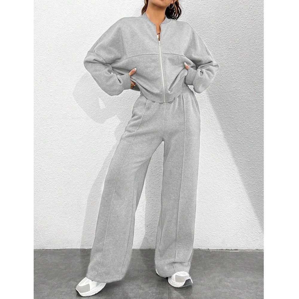 Two Pieces Pants Set Long Sleeve V-neck Pullover Coat and Casual Elastic Waist Drawstring Wide Leg Pants Set Sporty Clothing
Two Pieces Pants Set Long Sleeve V-neck Pullover Coat and Casual Elastic Waist Drawstring Wide Leg Pants Set Sporty Clothing