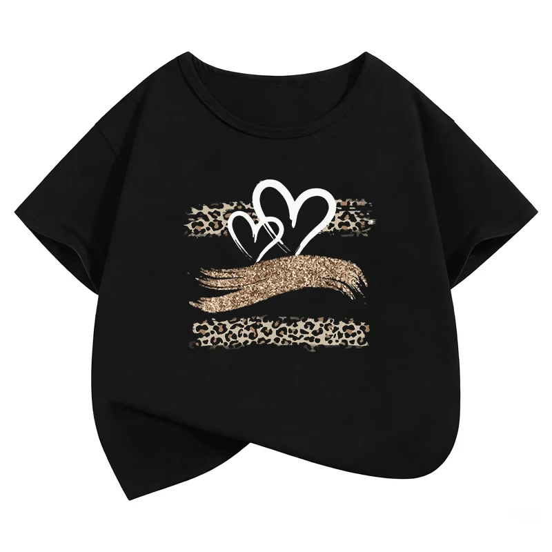 Fashion leopard love heart print T-Shirt y2k T Shirt Girls' Summer Clothes Short Sleeve Tops T-Shirts Cute Girls Clothing
Fashion leopard love heart print T-Shirt y2k T Shirt Girls' Summer Clothes Short Sleeve Tops T-Shirts Cute Girls Clothing