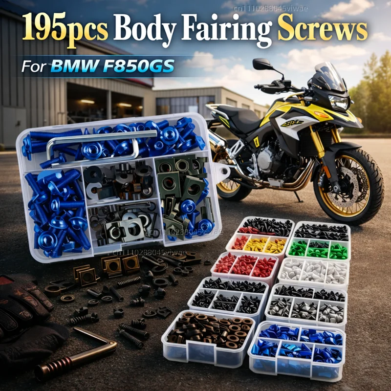 195pcs Motorcycle Fairing Bolts Body Screws Nuts For BMW F850GS ADVENTURE F850GS 2018-2022 2019 2020 2021 Kit Aluminum CNC Clips
195pcs Motorcycle Fairing Bolts Body Screws Nuts For BMW F850GS ADVENTURE F850GS 2018-2022 2019 2020 2021 Kit Aluminum CNC Clips