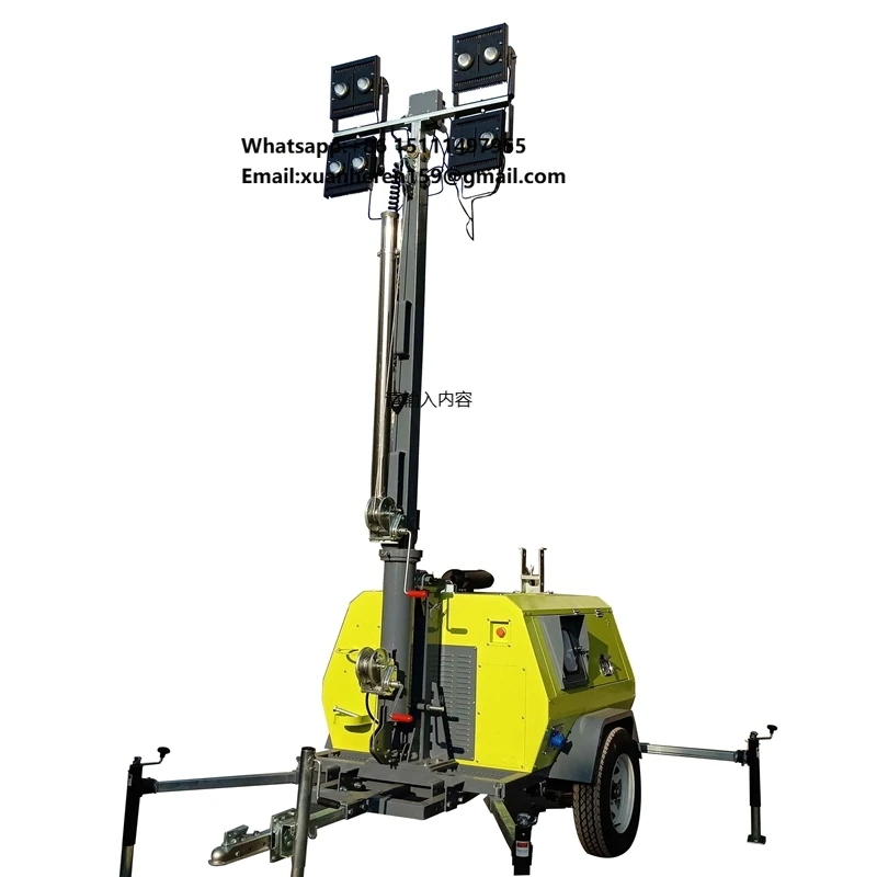 Factory Direct Storike Diesel Solar DC Trailer Mounted Construction Portable Lighting Generator 5m 7m 9m Mobile LED Light Tower
Factory Direct Storike Diesel Solar DC Trailer Mounted Construction Portable Lighting Generator 5m 7m 9m Mobile LED Light Tower