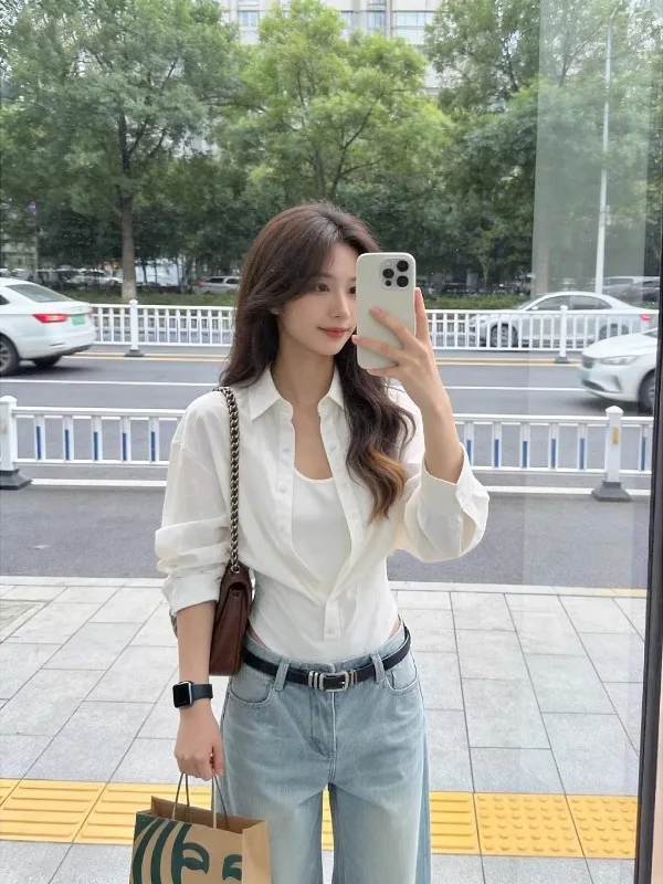 plus Size Women's Long Sleeve Shirt Slim Fit Waist Cinched Spicy Girl Design Korean Style Commute Wind Casual Inner Wear
plus Size Women's Long Sleeve Shirt Slim Fit Waist Cinched Spicy Girl Design Korean Style Commute Wind Casual Inner Wear