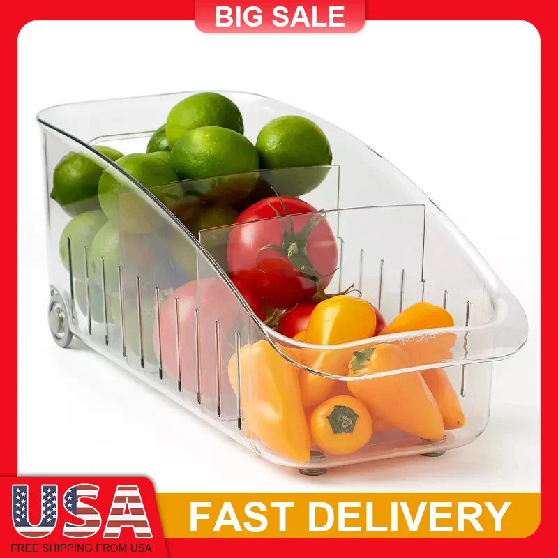 6 Inch Fridge Organizer Drawer Pull Out Storage Bins with Adjustable Dividers Clear Plastic BPA Free No Assembly Needed 
6 Inch Fridge Organizer Drawer Pull Out Storage Bins with Adjustable Dividers Clear Plastic BPA Free No Assembly Needed