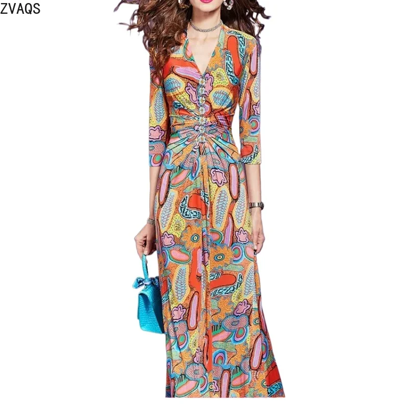ZVAQS Dresses for Women Autumn Women Boho Long Dress Printed Beaded French Retro Casual Vacation Evening Dress Женская Одежда
ZVAQS Dresses for Women Autumn Women Boho Long Dress Printed Beaded French Retro Casual Vacation Evening Dress Женская Одежда